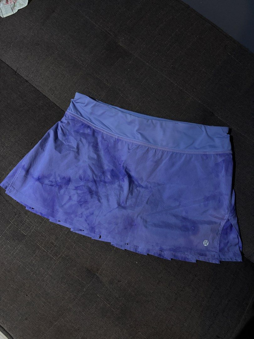 Lululemon Speed Skirt (Category: Activewear) located in Cebu City. Submitted by thegoodcatchceb (Listing ID 1465168564, Image 1). Description: Condition 10/10!!! The fit is so flattering and nice!! Color: 10/10 tie dye purple Size: dot 6!!! Im usually dot 6 bit this runs big for me!! :( So this fits medium - large! Has drawstrings inside.