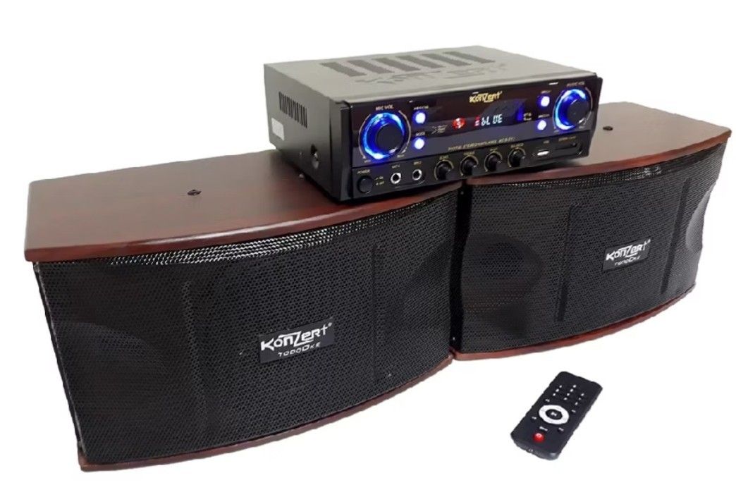 MagicSing w/ free konzert ampli.& speaker (Category: Soundbars, Speakers & Amplifiers) located in Manila. Submitted by jefferlyn30 (Listing ID 1465079403, Image 2). Description: - Complete MagicSing Karat Premium karaoke system set - Includes wireless-capable main microphone with built-in number pad - Comes with base station, power adapter, and all necessary cables - Includes physical song list book and original manuals - Complete with original b