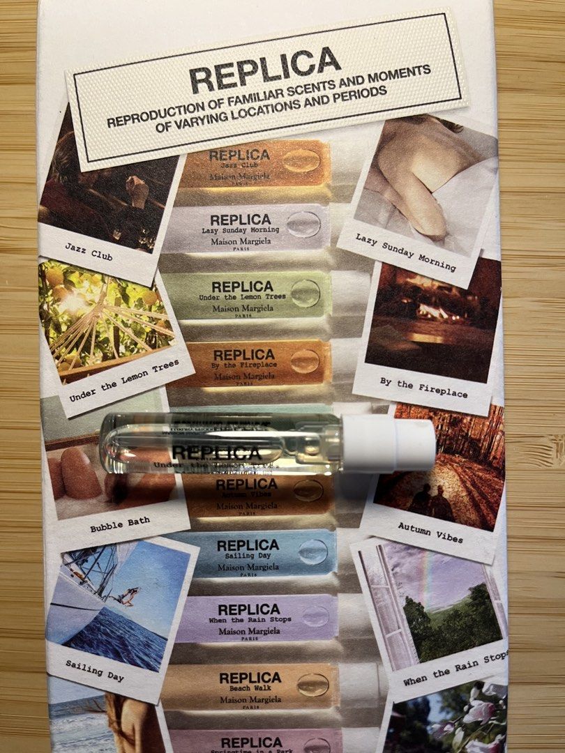 Maison Margiela Replica Perfume Sample (Category: Fragrance & Deodorants) located in Paranaque City. Submitted by relovedbymiranda (Listing ID 1465167285, Image 1). Description: Scent: Under the Lemon Trees - 100% Authentic Maison Margiela Replica fragrance sample vial - 2 ml (0.06 fl.oz.) - Ideal way to test luxury scents before buying a full bottle - Very handy. Comes in a glass bottle with a convenient white spray nozzle .