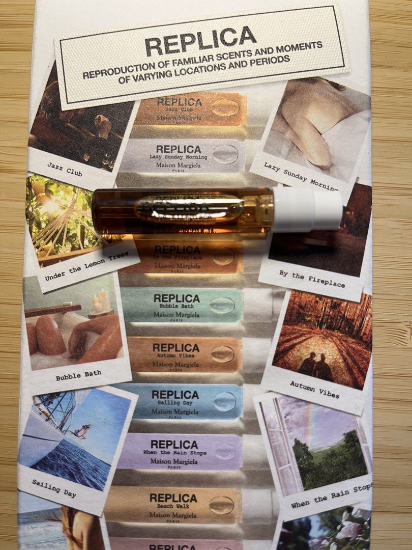 Maison Margiela Replica Perfume Sample Box Set (Category: Fragrance & Deodorants) located in Paranaque City. Submitted by relovedbymiranda (Listing ID 1465167411, Image 1). Description: - Brand: Maison Margiela Replica - 2 ml (0.06 fl.oz.) - Type: Fragrance Sampler Set Box - Scent: By the Fireplace - Best for: Testing multiple luxury scents without buying full-sized bottles.