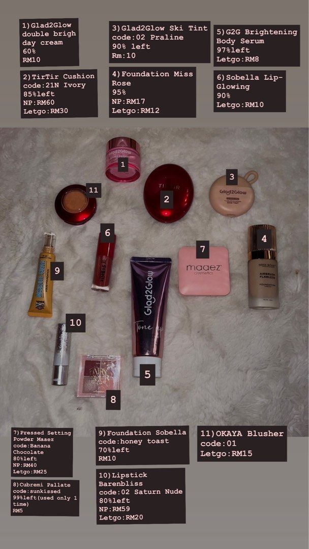 makeup preloved (Category: Makeup) located in Kuala Lumpur. Submitted by nureen00_ (Listing ID 1465147248, Image 1). Description: more details dm !.