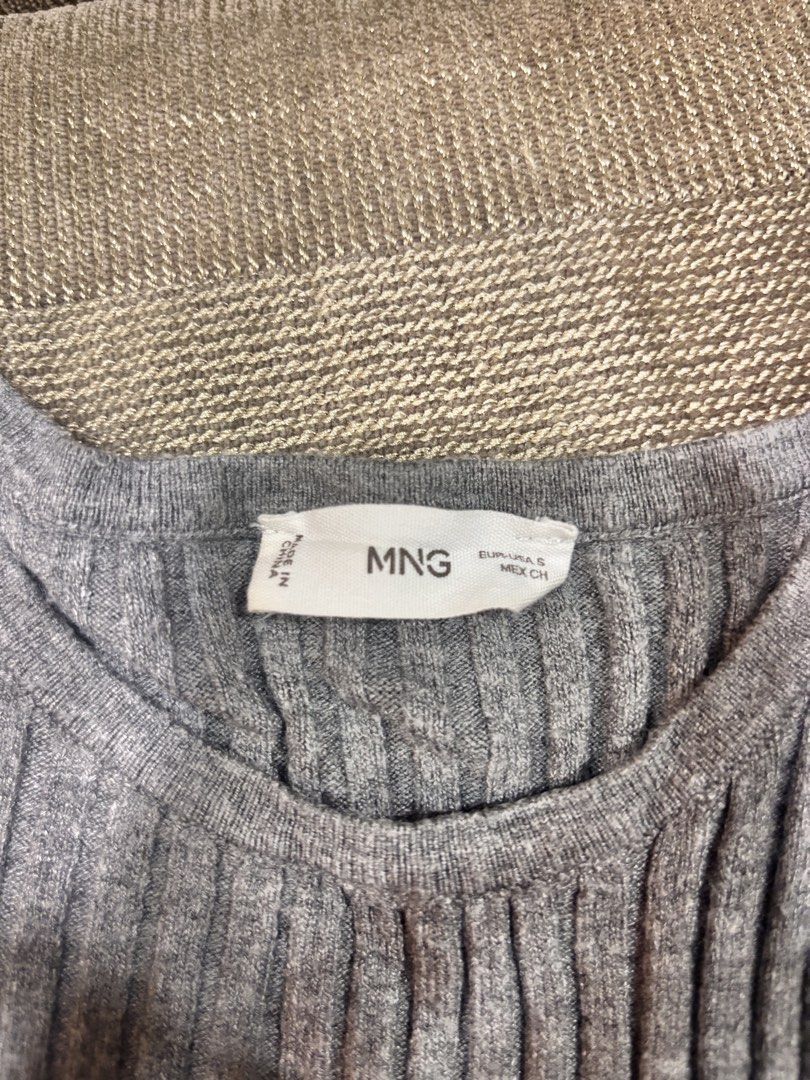 MANGO | Gray Ribbed Crossover Neck Sweater (Category: Longsleeves) located in Manila. Submitted by lovedbyons (Listing ID 1465045983, Image 2). Description: .