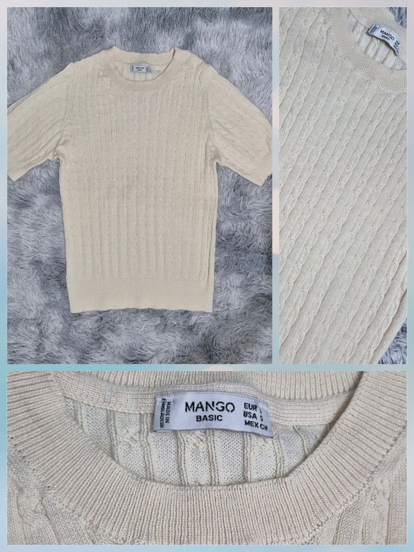 Mango Cable Knit Top (Category: Blouses) located in General Trias. Submitted by relove_closet8 (Listing ID 1464994280, Image 1). Description: • Washed and never used. • Super soft and comfy fabric ☁️💕. • Stretchable. • Buyer handles shipping fee and book J&T or Lalamove only. • Payment first via bank transfer or e-wallet • No cancellation/return/refund of orders. 📍Lancaster, General Trias (Weekdays) 📍Las Piñas (Saturday & Sunday).