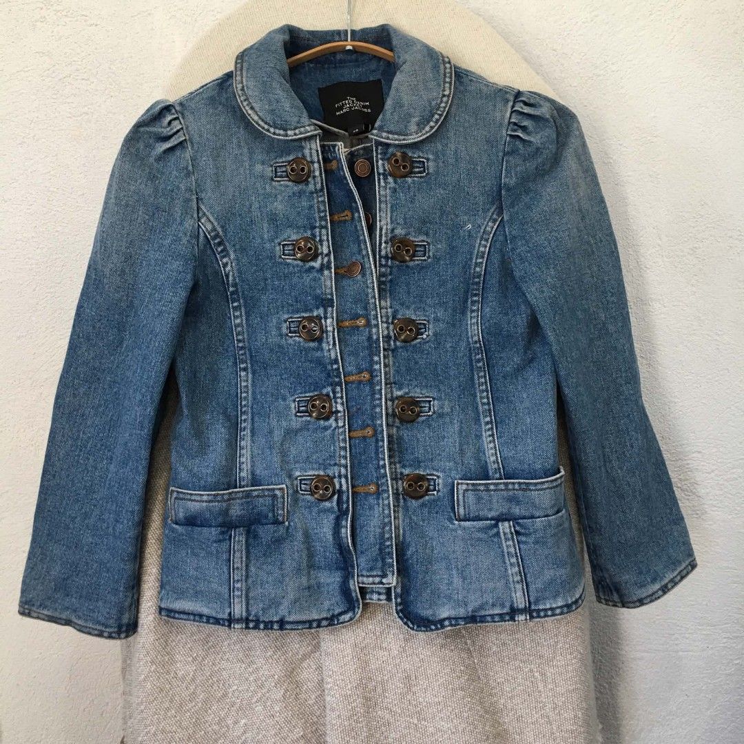 Marc Jacobs denim jacket (Category: Coats, Jackets and Outerwear) located in Subic. Submitted by ayvee.ph (Listing ID 1465041380, Image 3). Description: Marc Jacobs denim jacket Authentic💯 RARE!!✅ Staple!✨ Basta very maganda tlga!! Excellent condition 💯 No issue / flaws Size: XS on tag NO WHEN WORN✅ ♥️Measured via tape measure ✅Color may differ due to lighting Location: Olongapo City Courier: Reg J&T door to door del Mine now pay tom Scheduled 