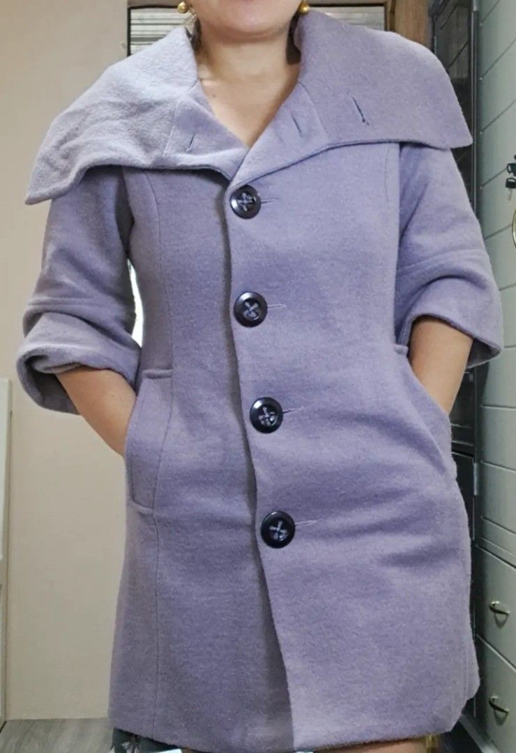 Marc Jacobs Wool Coat (Category: Coats, Jackets and Outerwear) located in Zamboanga. Submitted by corneliasbags (Listing ID 1465001025, Image 3). Description: -fits to medium and small -shoulder length 15 inches -body length (tip to bottom) 30 inches -maximum waistline 29 inches -actual color is light gray -color rate 8/10.