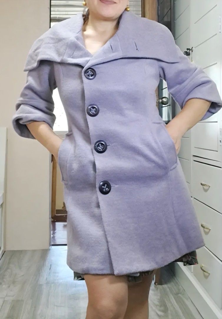 Marc Jacobs Wool Coat (Category: Coats, Jackets and Outerwear) located in Zamboanga. Submitted by corneliasbags (Listing ID 1465001025, Image 1). Description: -fits to medium and small -shoulder length 15 inches -body length (tip to bottom) 30 inches -maximum waistline 29 inches -actual color is light gray -color rate 8/10.