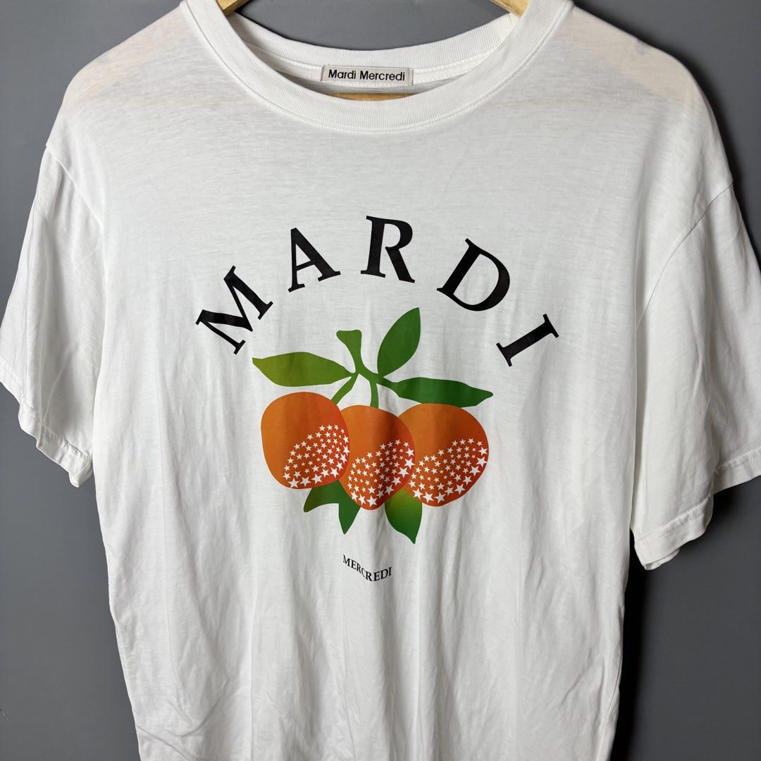 Mardi Mercedi Shirt (Category: Shirts) located in Dagupan City. Submitted by thrifted_by.pilott (Listing ID 1464991336, Image 3). Description: Size/Dimes: Length 27 Width 20.5 Issue: None Very Good Condition Complete tags Color may very due to lighting Color Rate: 10/10 Price: ₱ 999 + sf sustainable, stylish, and budget-friendly! DM for more pics or questions..