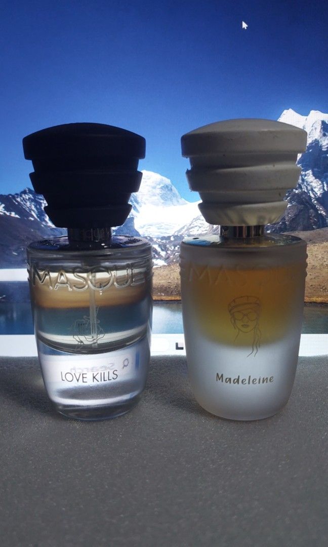 Masque Milano Madeleine & Love Kills Perfume Bundle (Category: Fragrance & Deodorants) located in Paranaque City. Submitted by justcody (Listing ID 1465065088, Image 1). Description: - Authentic Masque Milano Love Kills Eau de Parfum - Notes: Rose Absolute Turkish LMR, Patchouli Oil, Geranium Oil, Egyptian Rose, Ambrette Seed, Love Accord, Rose Oxide - Interpreted by Caroline Dumur - Size: 35 ml / 1.18 fl.oz - Comes with original packaging - Auth