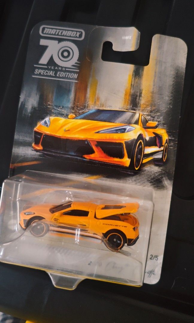 Matchbox 70 years anniversary special edition set (Category: Vehicle & Diecast Models) located in Pasig City. Submitted by mxn_jp (Listing ID 1382291488, Image 2). Description: Matchbox 70 years special edition (orange version) Scale: 1:64 Released: 2023 Set includes: '80 Porsche 911 Turbo 2020 Corvette GMC Hummer EV 2021 Mazda MX-30 2016 Ram Ambulance Highly collectible item Best feature: all cars have its own moving parts (doors, hood etc.) Str