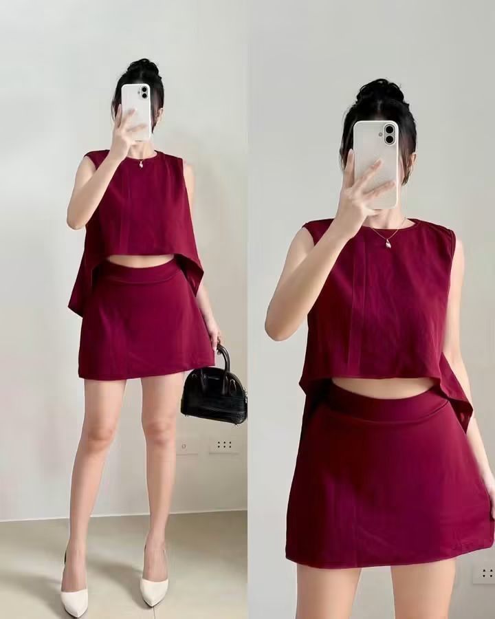 MERIELLE TOP AND SKORT TERNO (Category: Sets or Coordinates) located in Cainta. Submitted by agirlnamedkatkatII (Listing ID 1465000374, Image 1). Description: MERIELLE TOP AND SKORT TERNO P290.00 FREESIZE CAN FIT FROM SMALL-SEMI LARGE FABRIC: CREPE FABRIC NOTE: PLEASE PROVIDE 2ND AND 3RD COLOR OPTIONS.