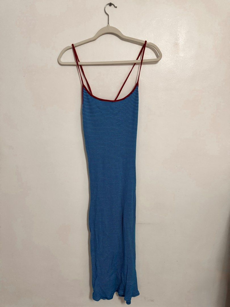 Midi striped dress (Category: Dresses) located in Paranaque City. Submitted by closetanghelita (Listing ID 1464982472, Image 3). Description: Size Medium but can fit a small Stretchy ribbed cotton material.
