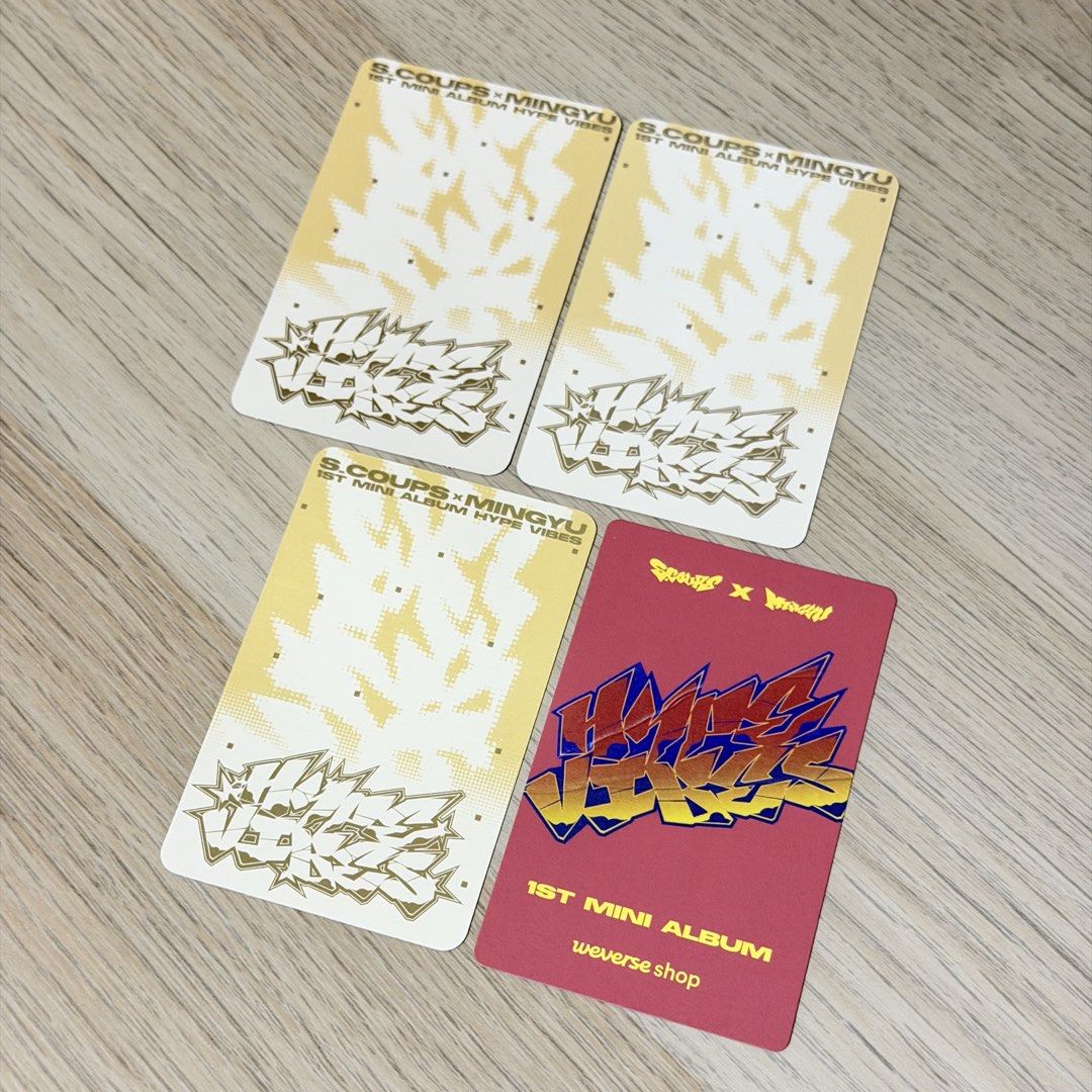 SEVENTEEN MINGYU Hype Vibes Photocards Set (Category: K-Wave Merchandise) located in Caloocan City. Submitted by catwonrideul (Listing ID 1465100381, Image 2). Description: 💌 ₱650 set ( + ₱15 packing fee ) — onhand, payo / 24 hrs dop ( maribank ) — in good condi, all are my own pulls + will send vid — mod: direct j&t/sdd — loc: south caloocan, metro manila # cxm hype vibes weverse global reg pob compact version poca set.