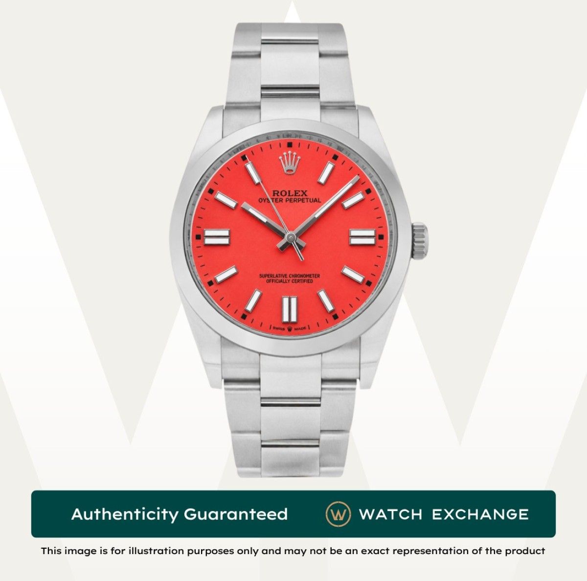 [Mint] Rolex Oyster Perpetual Oyster 124300 OP Coral Red Dial Z29177 Mar 2021 (Category: Watches) located in Singapore. Submitted by watchexchange.sg (Listing ID 1464790416, Image 1). Description: [Mint] Rolex Oyster Perpetual Oyster 124300 OP Coral Red Dial Z29177 Mar 2021 Price: $21,950 Brand: Rolex Model: 124300 Condition: Mint Dial: Coral Red Case Diameter: 41mm Material: Stainless Steel Original Box: Yes Original Cert/Papers: Yes Dated: Mar 