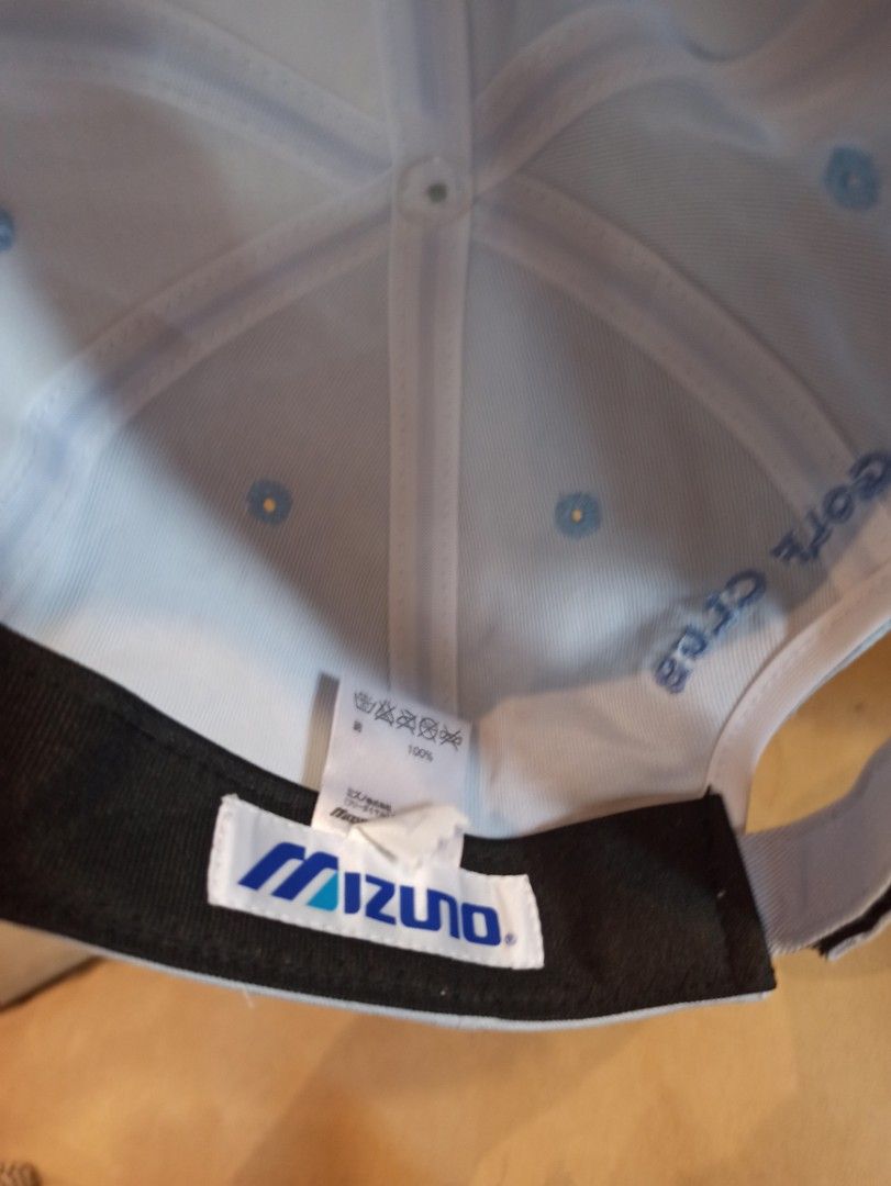 Mizuno Golf Club Light Blue Cap (Category: Caps & Hats) located in Caloocan City. Submitted by rtarellano (Listing ID 1464993421, Image 2). Description: - Brand: Mizuno Golf Club - Color: Light blue - Material: 100% cotton for maximum comfort - Design: Embroidered logo on front and text on back - Fit: Structured bill with adjustable strap closure - Condition: Clean interior lining with original brand tags intact.