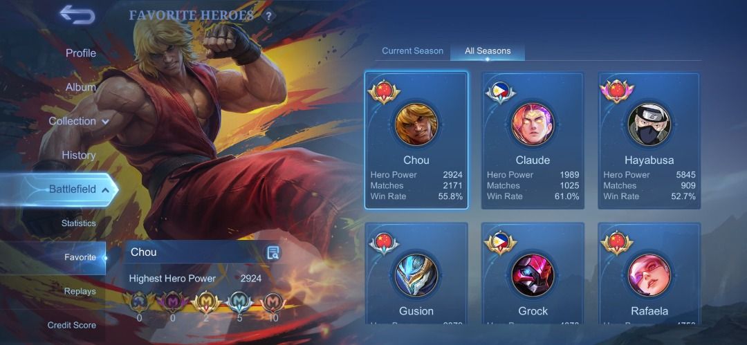 MOBILE LEGENDS ACCOUNT - WORLD COLLECTOR 656 SKINS (Category: Game Gift Cards & Accounts) located in Caloocan City. Submitted by tyronejettc (Listing ID 1464988048, Image 2). Description: MOBILE LEGENDS ACCOUNT - WORLD COLLECTOR - 656 SKINS.