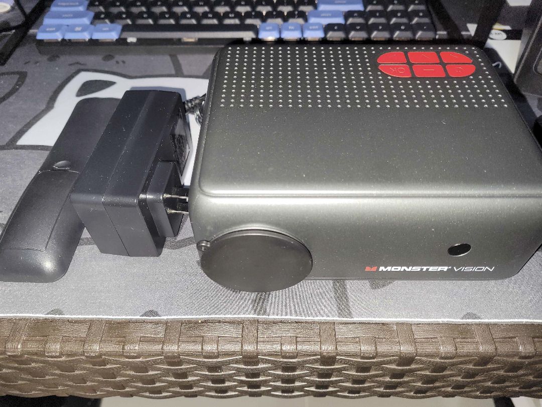 MonsterVision O100 Mini Projector 280 ANSI, Native 720p, HDMI (Category: Projectors) located in Pasay City. Submitted by ht30-alex (Listing ID 1465038356, Image 1). Description: Brand/Model: MonsterVision O100 Good as new, used only for a month. Selling since I bought a better projector. Originally bought for Php2900. Selling for Php1500 Good for home use, bedroom setups, and small spaces. Note that you need the room to be dark and the projector 
