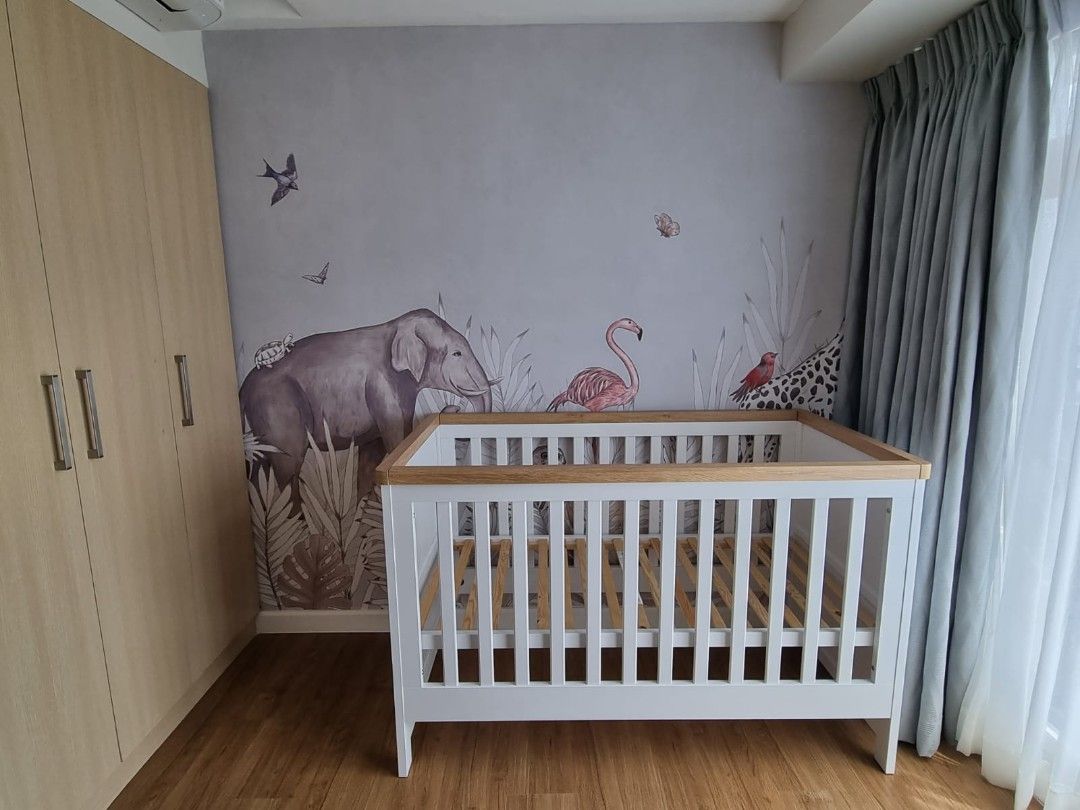 Mothercare Lulworth Cot Bed - White (Category: Cots & Cribs) located in Pasig City. Submitted by pepperoo (Listing ID 1465003917, Image 1). Description: - Brand: Mothercare Lulworth Cot Bed - Color: White and natural wood finish - Feature: Converts easily from a cot into a toddler bed - Includes: Sturdy wooden slats - Condition: Clean, from a smoke-free home - Note: Mattress and cover to be given away for free - Fulfillment: Pick up only SRP: 270