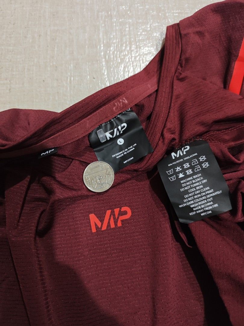 MP Myprotein Maroon Training T-Shirt Size L (Category: Activewear) located in Manila. Submitted by lilianapat52117 (Listing ID 1465061754, Image 3). Description: MP VELOCITY SHIRT SPANDEX REFLECTIVE DESIGNS QUICKDRY LARGE WIDTH 21 LENGTH 29-30½ EUC NO ISSUES 300.