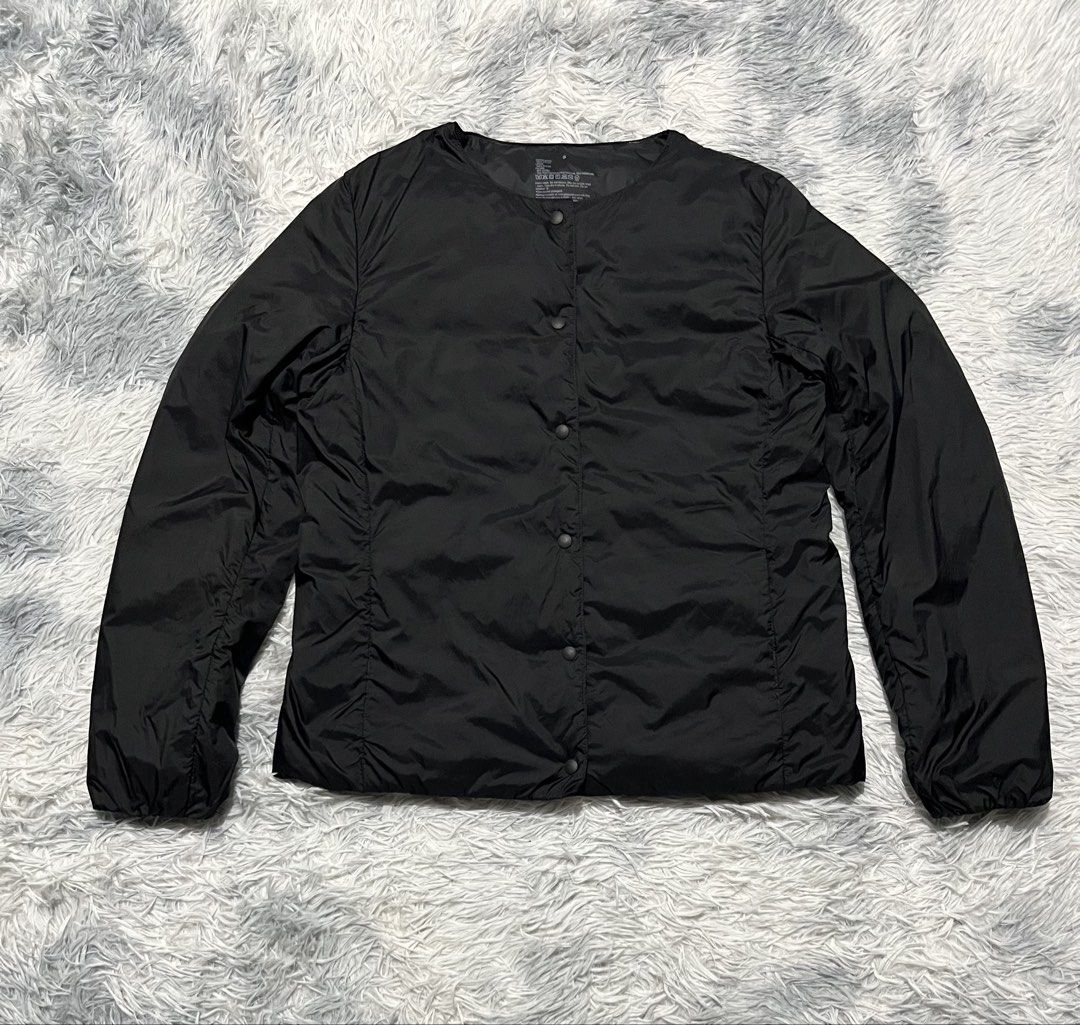 Muji Collarless Lightweight Down Puffer Jacket (Category: Coats, Jackets and Outerwear) located in Sasmuan (Sexmoan). Submitted by winterclothes.ph (Listing ID 1465114798, Image 1). Description: Muji Collarless Lightweight Down Puffer Jacket S on tag Women’s Width 17.5 Length 22 Excellent Condition.