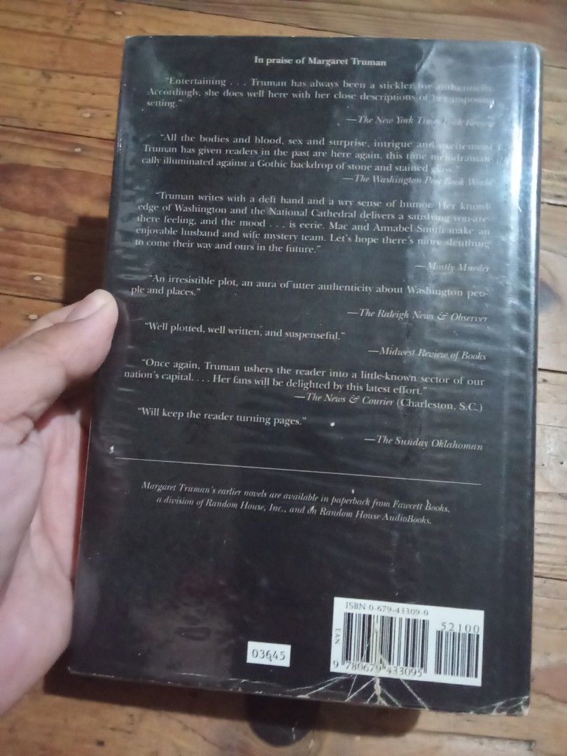 Murder in potomac by margaret truman (Category: Storybooks) located in Pasig City. Submitted by teebeedeee (Listing ID 1465170271, Image 2). Description: preowned hardcover book complete pages plastic covered.no visible penmarks for meetups in pasig rotonda or jnt shipping or lalamove grab payment via gcash or lalamove grab or unionbank .