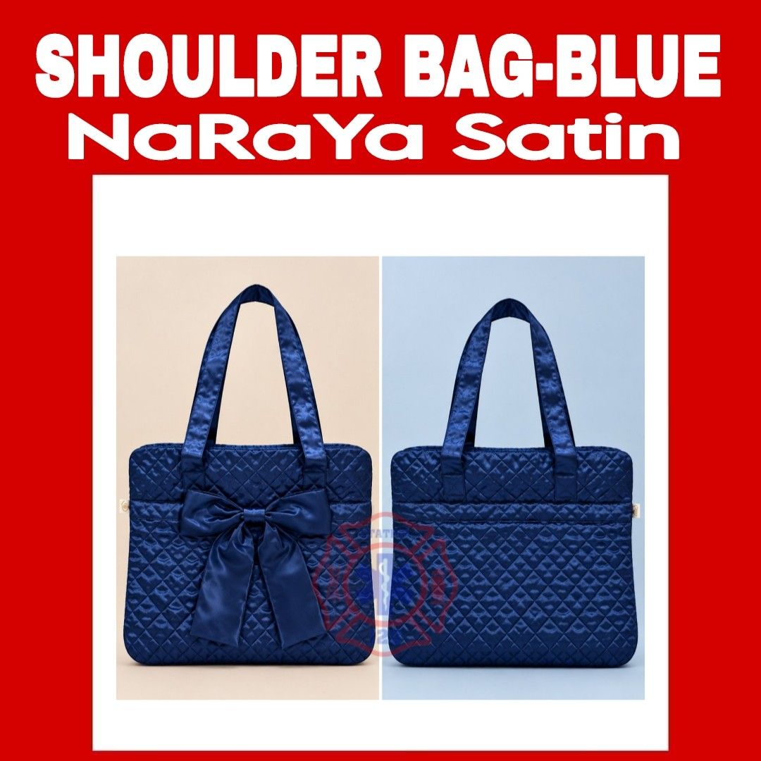 NaRaYa Satin Shoulder Bag – Blue (Category: Shoulder Bags) located in Quezon City. Submitted by artegiftshop (Listing ID 1465039642, Image 1). Description: 💙 NaRaYa Satin Shoulder Bag – Blue Elegant, lightweight, and spacious—perfect for everyday use! ✨👜 ✨ Soft satin with diamond quilting 🎀 Stylish front bow detail 👜 Spacious zippered main compartment 📱 2 inner pockets + 1 back zipper pocket 📏 42 × 13 × 28 cm ⚖️ Lightweight: 0.24 kg 💙 Prac
