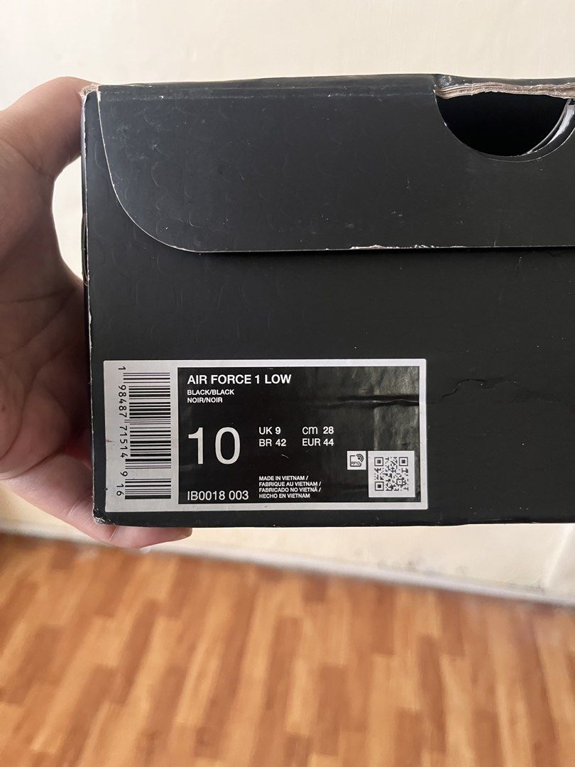 Nike Air Force 1 Low Kobe Bryant Black (Category: Sneakers) located in Kawit. Submitted by swiftstorm.d45173 (Listing ID 1465066694, Image 3). Description: Men’s Nike - Kobe Air Force 1 Low -with box and sticker -good as new -wala pa sa 10x nagamit😅 -color: black🖤 -men’s size: 10 US / 9 UK ORIGINAL!! bought last year November lang, wala pa pong 1yr.