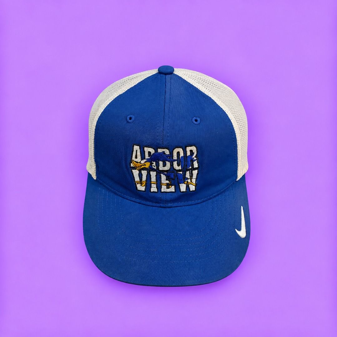 Nike Arbor View Trucker Cap Blue White S/M (Category: Caps & Hats) located in Cebu City. Submitted by thrift.thriftly (Listing ID 1465006293, Image 1). Description: condition: excellent to as new issues: none type: fitted - s/m.