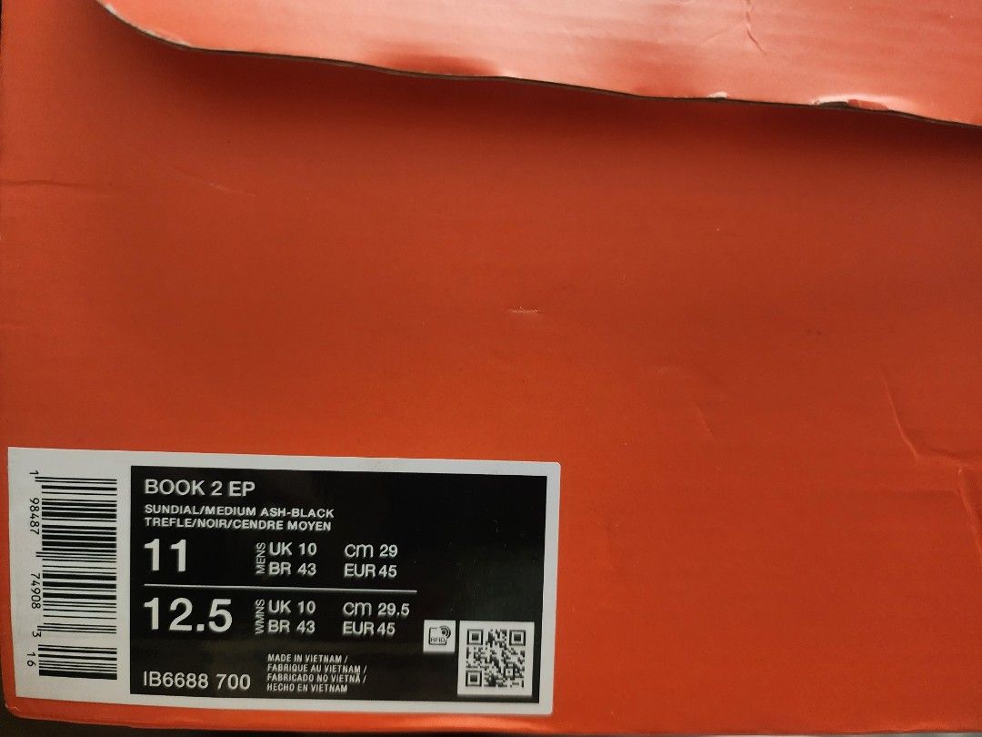 Nike Book 2 ep Phoenix Suns size 11 (Category: Sneakers) located in Quezon City. Submitted by shoerack14 (Listing ID 1464973284, Image 2). Description: Nike Book 2 ep Phoenix Suns size 11 110% legit.