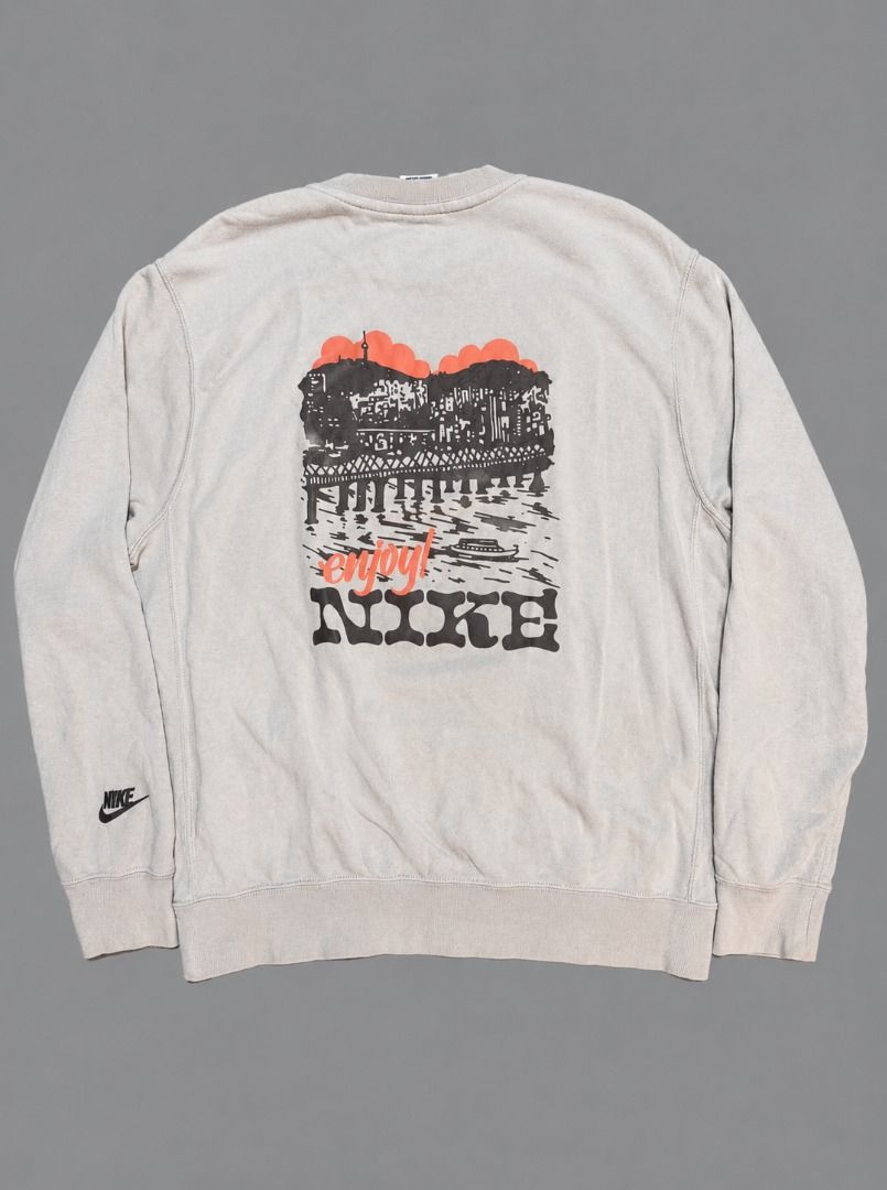 Nike Enjoy Nike Graphic Sweatshirt Beige (Category: Coats, Jackets and Outerwear) located in Caloocan City. Submitted by wildmountain.b14159 (Listing ID 1465016895, Image 1). Description: - Brand: Nike - Color: Classic beige - Fit: Relaxed, comfortable everyday pullover Nike NSW KR Han River Crew Light Bone sweatshirt Embossed design SIZE: Medium on tag DIMES: 21*26.5 CR: 9.5/10 Excellent Condition No Issue 🏷️450 + Shipping fee.
