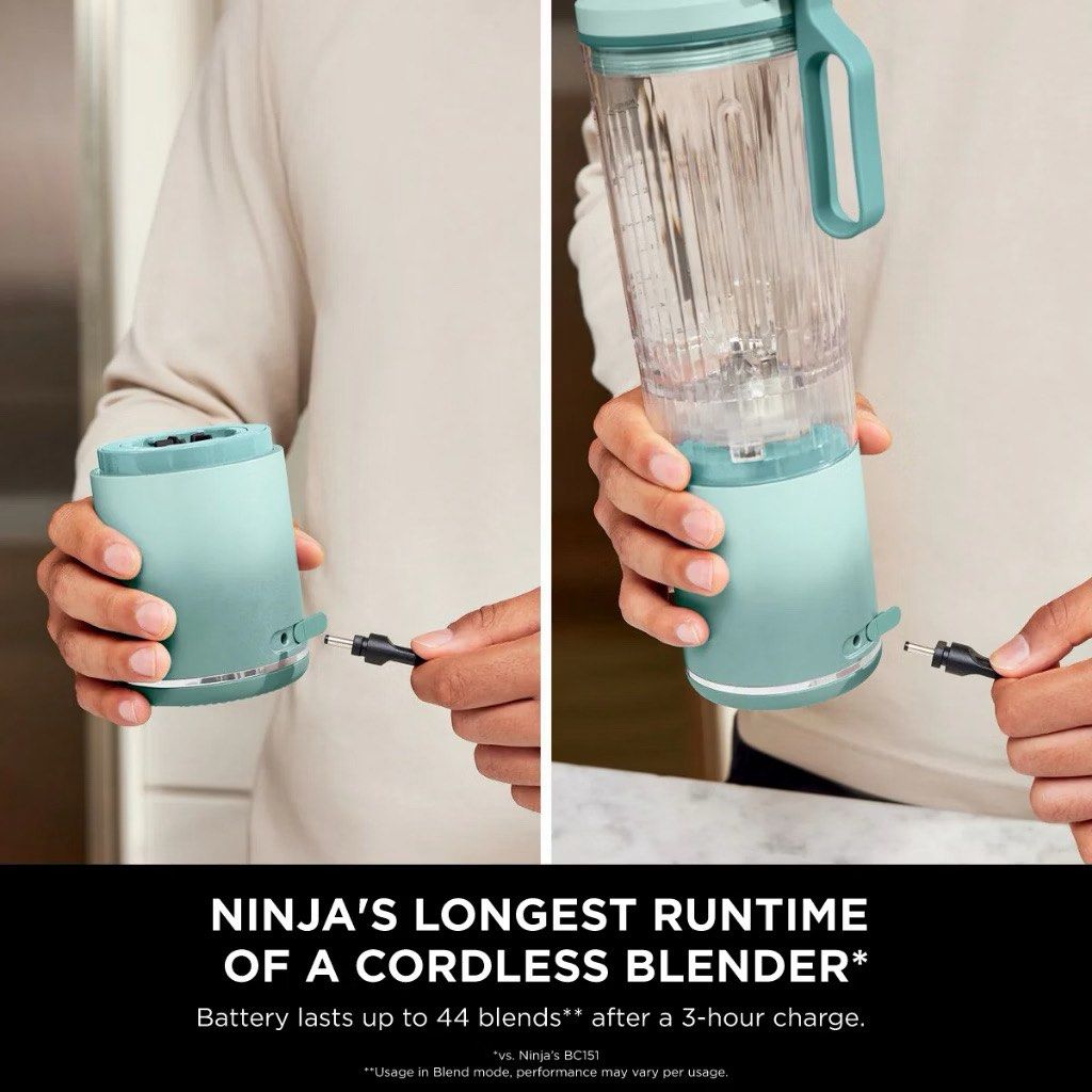 Ninja Blast Blast Max Cordless Blender (Category: Juicers, Blenders & Grinders) located in Manila. Submitted by ms.trust (Listing ID 1465023333, Image 2). Description: - Model: Ninja Blast Max Cordless Blender - Color: Gray - Power: PowerBlast technology easily crushes ice and frozen fruit - Battery: Up to 44 blends on a single 3-hour charge - Design: Cup-holder friendly base and vessel - Portability: Compact size, perfect for cars, travel, and o