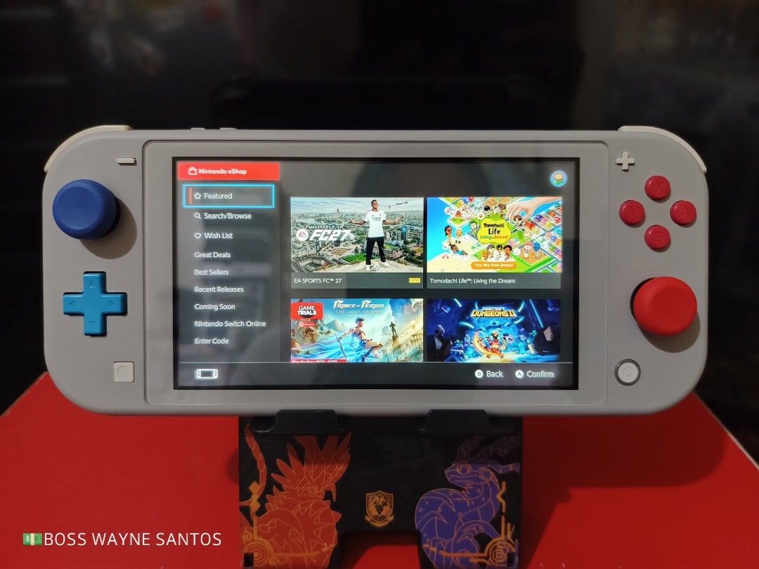 Nintendo Switch Lite Sword Shield Special Edition (Category: Nintendo) located in Marikina City. Submitted by waynewayne2 (Listing ID 1464979284, Image 2). Description: paki pm na lang ako sa FB pls. WAYNE SANTOS •NINTENDO SWITCH LITE -Special edition Sword & Shield -Good as new (makinis) -Unit only (type c charger lang) -w/2 digital games Pokemon quest Monsterhunter stories 2 FOR SALE OR TRADE +cash Pampanga meetup Jnt, lbc or lalamove sa malayo