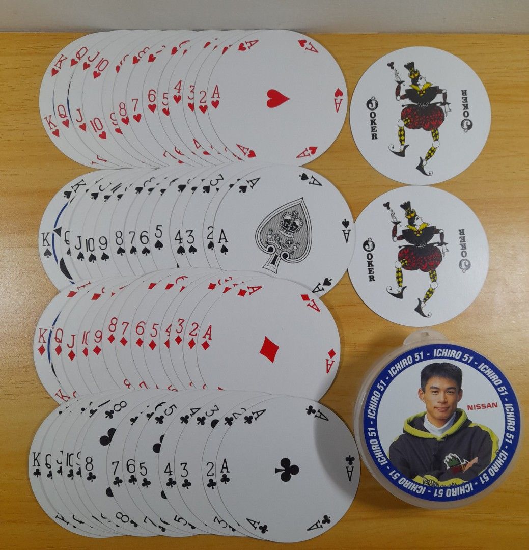 NISSAN ICHIRO 51 ROUND PLAYING CARDS (Category: Trading Cards Accessories) located in Bulacan. Submitted by nansantiago (Listing ID 1465129358, Image 1). Description: NISSAN ICHIRO 51 ROUND PLAYING CARDS Complete with jokers Very good condition 🏷️ ₱150‼️ 📍 Location: Plaridel, Bulacan 💸 Mode of Payments: Gcash / BPI 📦 Pick-up / Ship 🚚 Couriers : Flash Express / SPX / Lalamove.