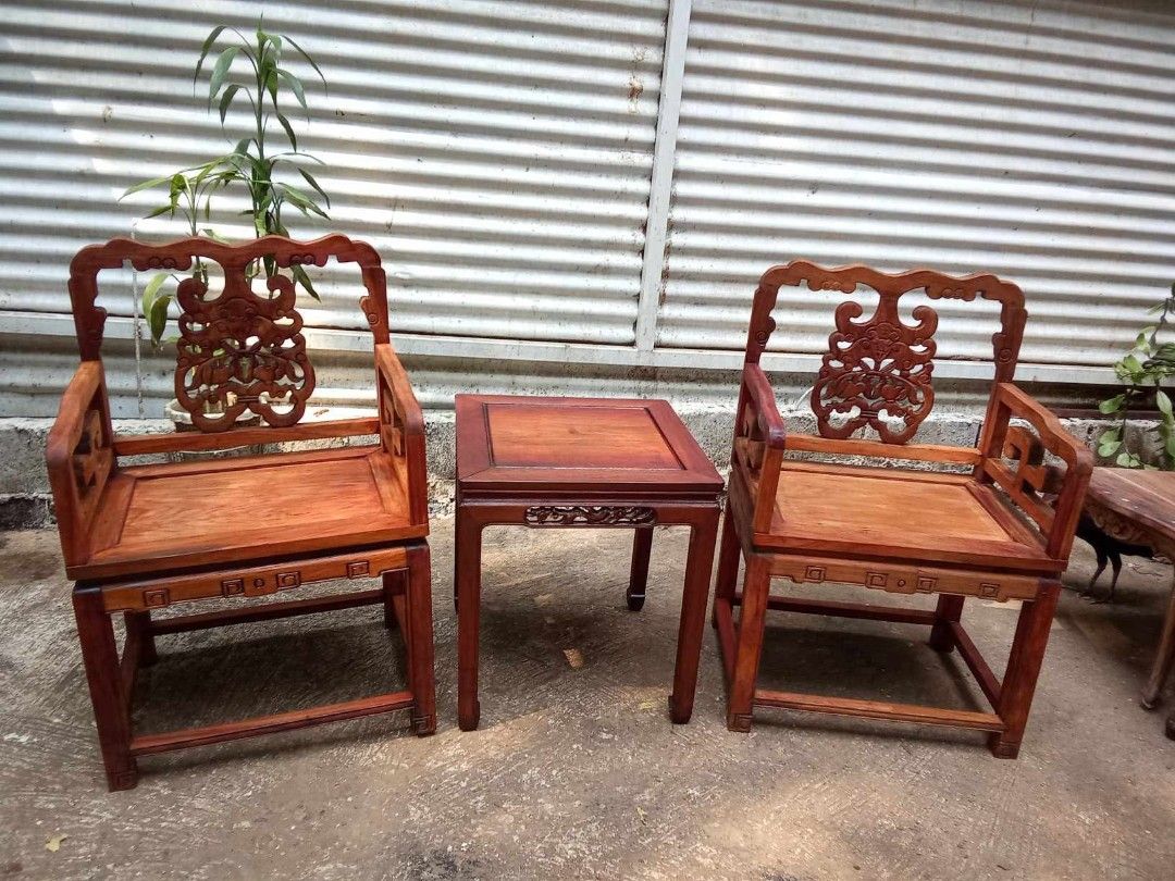 Old Accent Table and Chair (Category: Tables & Sets) located in Rizal. Submitted by mommykiee (Listing ID 1464993107, Image 1). Description: Old accent table and chair Made of Rosewood Newly stripped & varnished Heavy and sturdy.