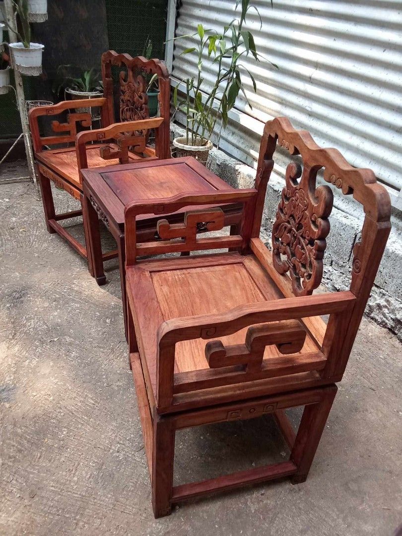 Old Accent Table and Chair (Category: Tables & Sets) located in Rizal. Submitted by mommykiee (Listing ID 1464993107, Image 3). Description: Old accent table and chair Made of Rosewood Newly stripped & varnished Heavy and sturdy.