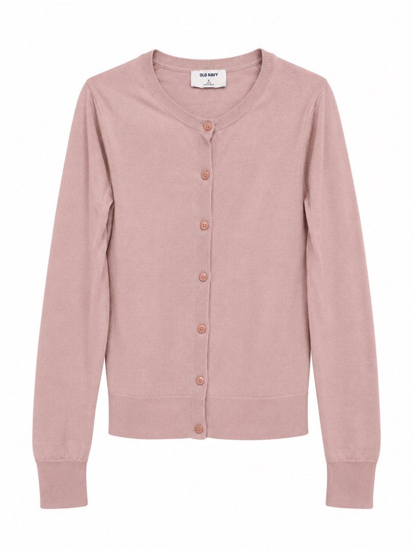 Old Navy Pink Cardigan (Category: Coats, Jackets and Outerwear) located in Tarlac. Submitted by nevercursed (Listing ID 1465089819, Image 1). Description: S on tag Width 17” Length 22.5” Flaw: Tiny hole on right sleeve 📌 Additional Fee/s: + Shipping Fee 💳 MOP: GCash/BDO/Maribank 📦 MOD: J&T.