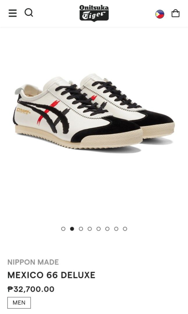Onitsuka Tiger Nippon Made Mexico 66 Deluxe (Category: Casual Shoes) located in Quezon City. Submitted by RSTRS (Listing ID 1465005210, Image 1). Description: - Brand: Onitsuka Tiger Nippon Made Mexico 66 Deluxe - Condition: Brand new, never worn, pristine condition - Material/Design: Premium white leather upper, black suede overlays, and striking black & red brushstroke stripes - Origin: Expertly crafted in Japan - Inclusions: Comes with origina