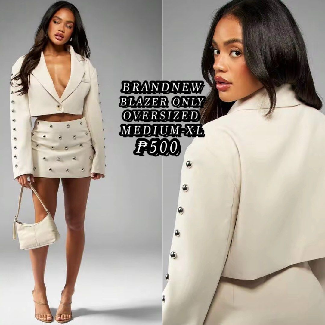 OVERSIZED CROPPED BLAZER (Category: Others Tops) located in Taguig. Submitted by jane.klosette (Listing ID 1465054167, Image 1). Description: BRANDNEW - shoulder pad - with inner lining - thick fabric Delivery via Lalamove, payment first. 📍 Taguig.