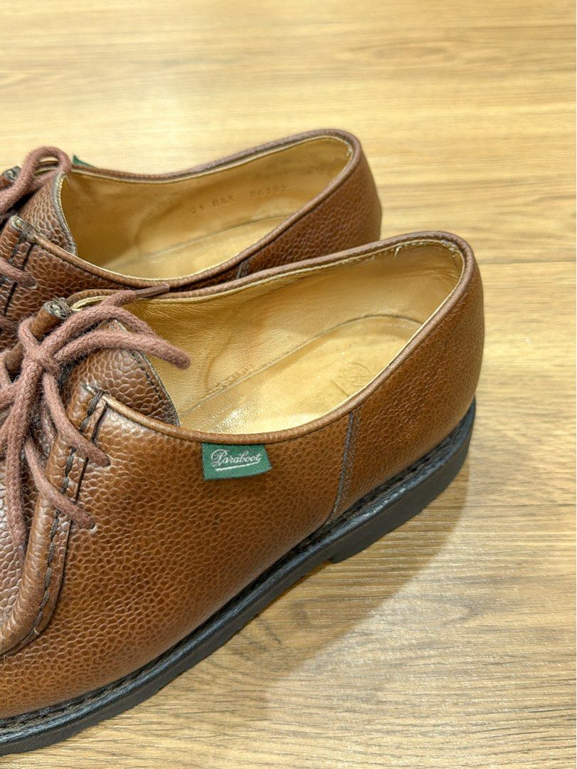 Paraboot Michael Grain Ebene (Category: Boots) located in Cainta. Submitted by vnty.thrift (Listing ID 1465009278, Image 3). Description: Paraboot Michael Grain Ebene 🎨 Color: Grain Ebene 📏 Size: R43 (fits 10.5 US - 11 US) 📝 Condition • Used but still in good condition • Minor heel drag • Regularly maintained with leather polish every 6 months • Classic 2-eyelet moccasin silhouette first launched in 1945. • French-tanned full-grain ebony pebbl