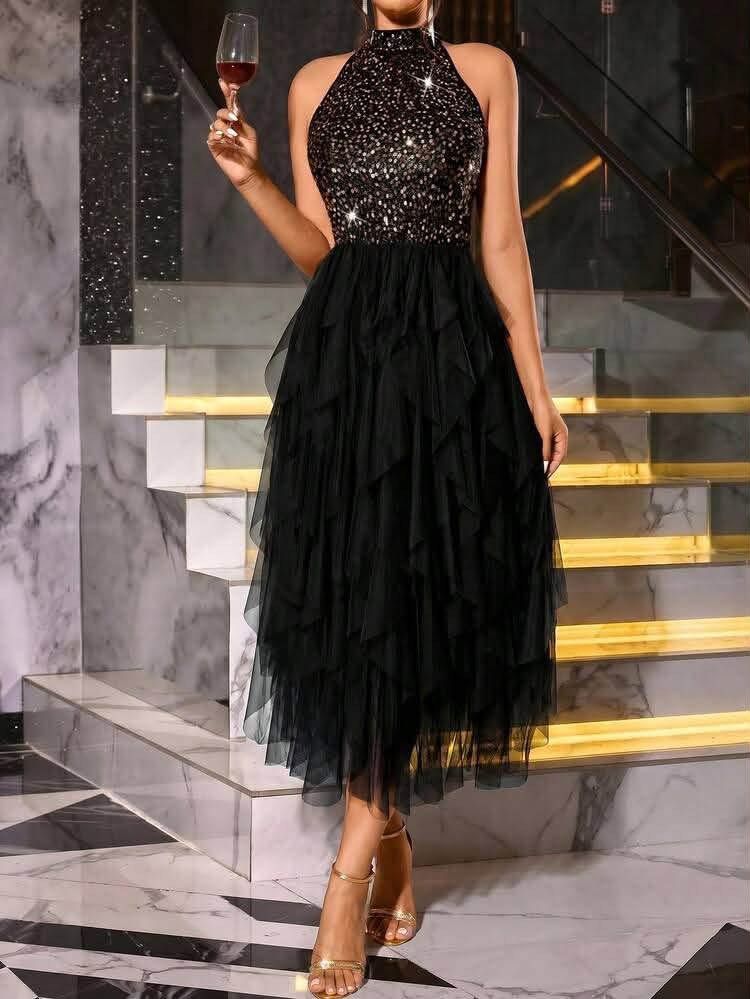 Party dress (Category: Dresses) located in Manila. Submitted by iamfashionistapage (Listing ID 1465168903, Image 1). Description: Gold Sequence on top. Nice.w/pouch.