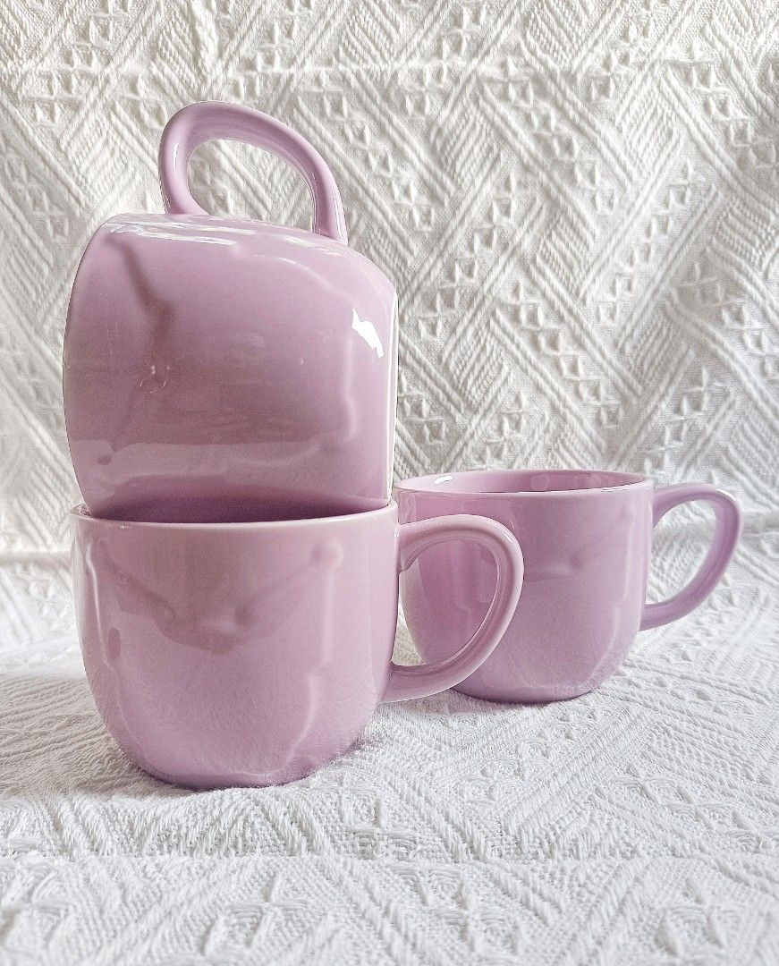 Pastel color Ceramic Coffee Mugs (Category: Coffee & Tea Tableware) located in Davao. Submitted by khyyoczon (Listing ID 1465086903, Image 1). Description: - 100 each or buy 3 for 280 pesos - Perfect for a Family of 3 😊 - Glossy finish with a smooth texture and embossed design - Rounded bowl shape with comfortable curved handles - Space-saving stackable design - Clean interiors with no chips or cracks.