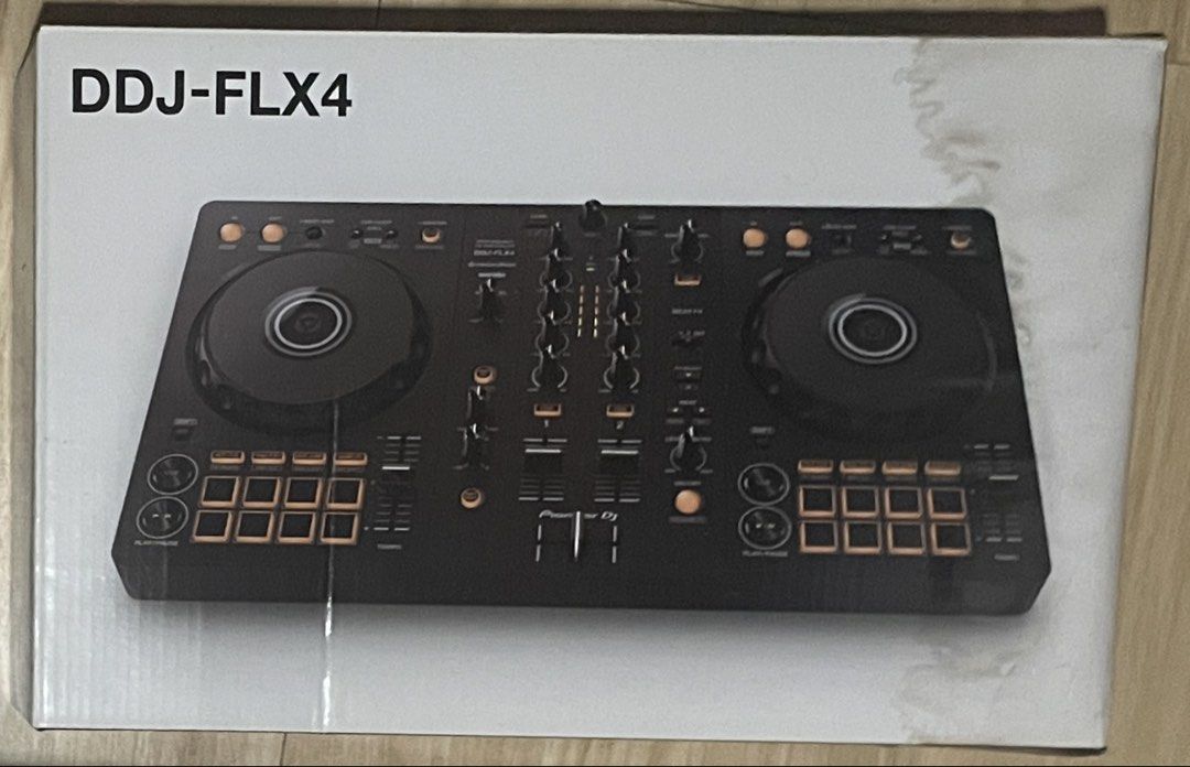 Pioneer DJ DDJ-FLX4 2-channel DJ Controller (Category: Musical Instruments) located in Manila. Submitted by miafagg0th (Listing ID 1465063290, Image 3). Description: Pioneer DJ DDJ-FLX4 controller. Two-channel setup, compatible with rekordbox and Serato. Standard layout with performance pads, jog wheels, mixer section, and EQ knobs. Direct USB connection. Great entry-level gear for mixing tracks at home or gigs. Clean unit, works smoothly. Origin