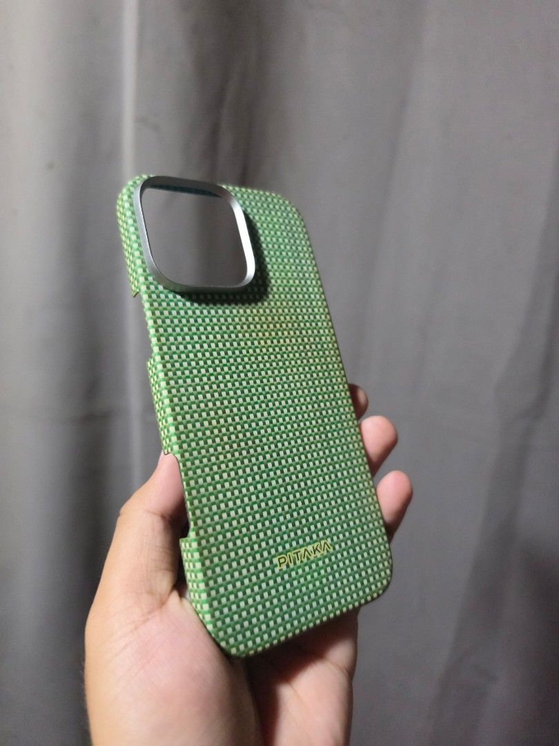 PITAKA and Benks case for iPhone 16 ProMax (Category: iPhone 16 Series) located in Cordon. Submitted by jaylinden22 (Listing ID 1465113887, Image 3). Description: Take all cases for Php 5900 Pitaka Sunset 3k Benks 2500 Pitaka Green 1900 All with boxes..