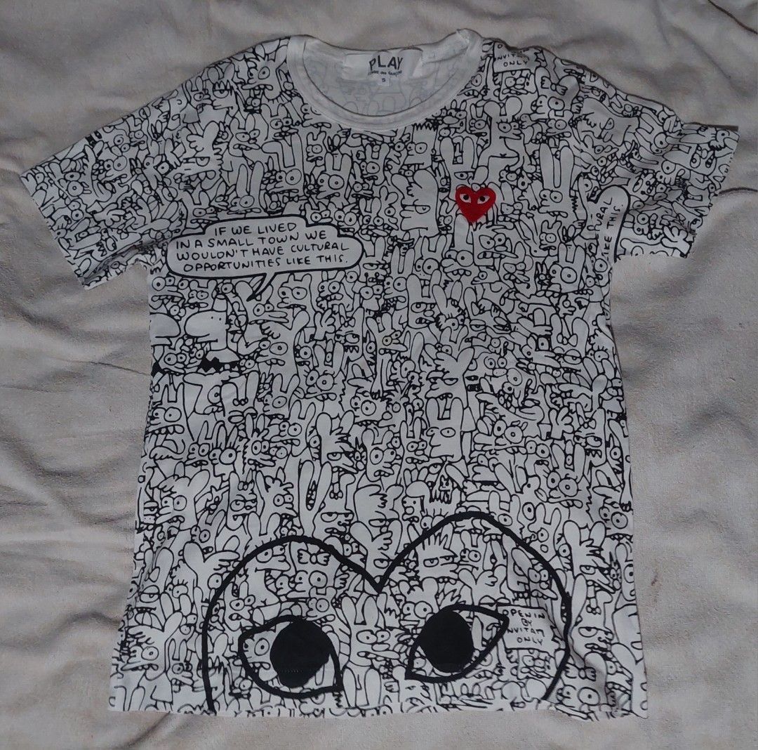 Play CDG x Matt Groening tshirt (Category: Shirts) located in Daet. Submitted by stonervoid (Listing ID 1465098423, Image 1). Description: Play CDG x Matt Groening shirt dimes: 17x24.5 800.