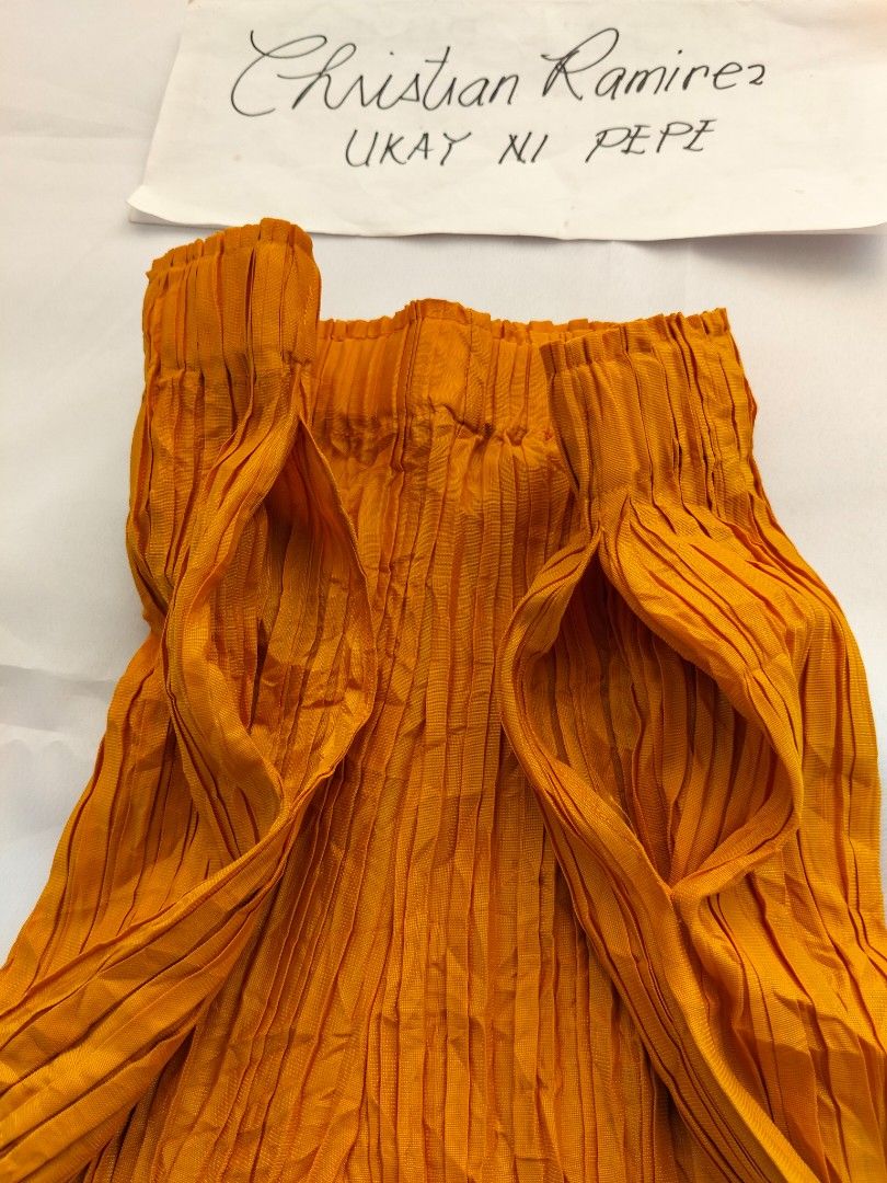Pleats please by Issey miyake shorts (Category: Shorts) located in Bocaue. Submitted by ukaynipepe (Listing ID 1464977403, Image 3). Description: Pleats please by issey miyake pleated shorts mustard yellow colorway size 3 on tag Waist 28-36 Length 18 Excellent condition No flaws.