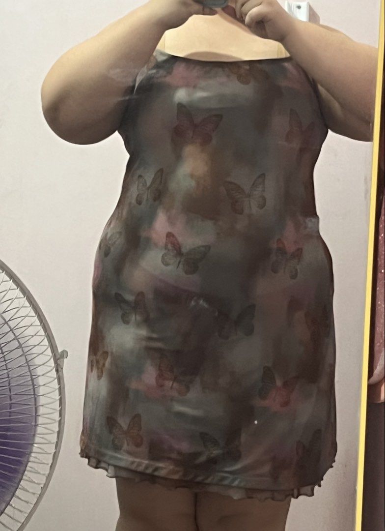 [Plus Size] Butterfly Print Cami Dress (Category: Dresses) located in Pasig City. Submitted by megistus (Listing ID 1465056237, Image 2). Description: ‼️LAST PRICE IS PHP200‼️ - kindly refer to the last picture for the exact measurements - stretchy, may fit up to 3XL rfs: declutterring mode of payment: gcash mode of delivery: lalamove *shipping fee is shouldered by the buyer.