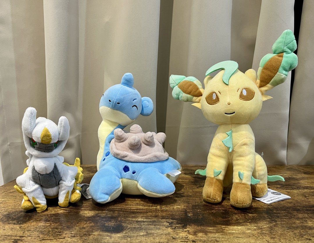 Pokemon Arceus Lapras Leafeon Plush / Stuffed toy (Category: Plushies & Soft Toys) located in Cavite. Submitted by Dexter123 (Listing ID 1465104711, Image 1). Description: Arceus Pokémon center Sitting Cuties) Plushie Like new (tag has been detached) Can be a bag charm 600 Leafeon Banpresto Bandai spirits Plush stuffed toy Brand new with tag (Banpresto Bandai spirits ) 700 Lapras “Mofu-Mofu” Fluffy Wrist Rest / Arm Pillow Plush stuffed toy Like n