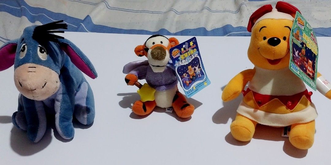 pooh and friends (Category: Plushies & Soft Toys) located in Pililla. Submitted by mitch0929 (Listing ID 1465057852, Image 1). Description: pooh and friends -500 peso -Take all only -as is -what you see is what you get MOP: gcash + shipping.