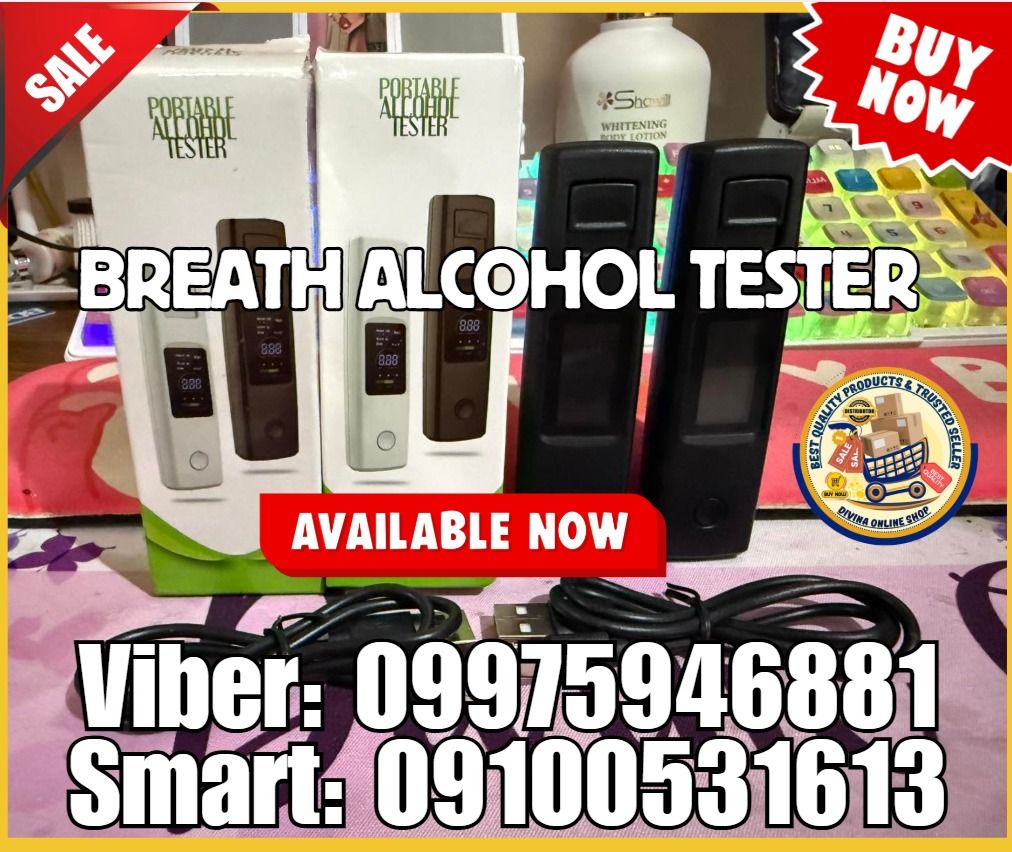 Portable Breath Alcohol Tester with USB Cable (Category: Home Improvement Tools & Accessories) located in Valenzuela. Submitted by mitchellegold.141 (Listing ID 1464991318, Image 1). Description: Specification: Size: L99mm*W27mm*H18mm Material: ABS Charging Input: DC 5V Battery Capacity: 300mAh Measuring range: 0-0.19%BAC 0-1.9g/l 🎀Digital Breath Alcohol Tester PHP 3,000 🌏 We Can Deliver Nationwide 👉 AP Cargo, LBC & Lalamove (🛳️ Sea /✈️ Air F