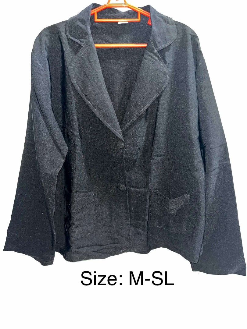 Pre-loved Blazers for Women (Category: Coats, Jackets and Outerwear) located in Santo Tomas. Submitted by knathrift (Listing ID 1337949544, Image 3). Description: •129 pesos each Rfs: Decluttering Note: Still in good condition. Color may vary due to lighting. There are signs of being stored for some time. Please manage your expectations. Mode of Payment: [GCash + Shipping Fee] Mode of Delivery: [J&T].