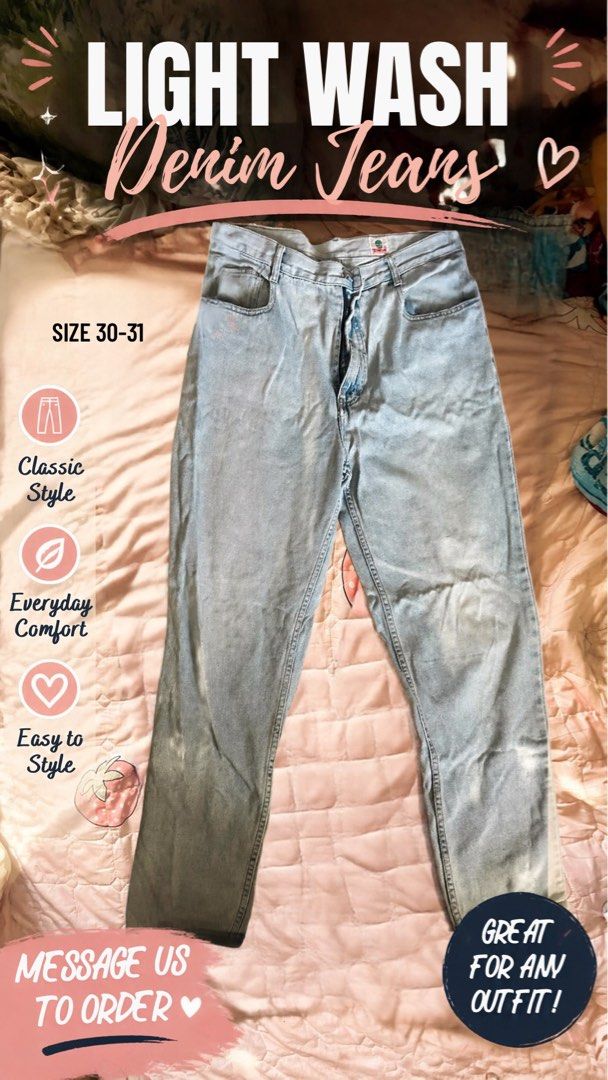 Preloved pants sizes 27-32 89-99 pesos only (Category: Jeans) located in Manila. Submitted by prelovedstuffs108 (Listing ID 1464986584, Image 2). Description: Preloved pants sizes 27-32 89-99 pesos only.